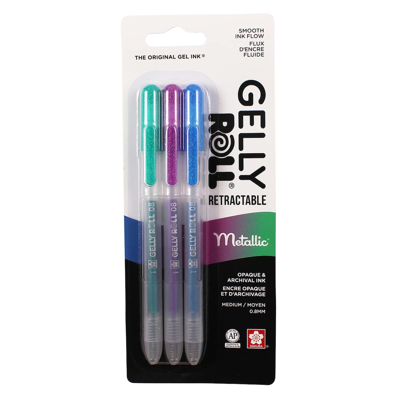 Sakura® Gelly Roll® 0.8mm Medium Point Retractable Metallic Gel Pen Set
